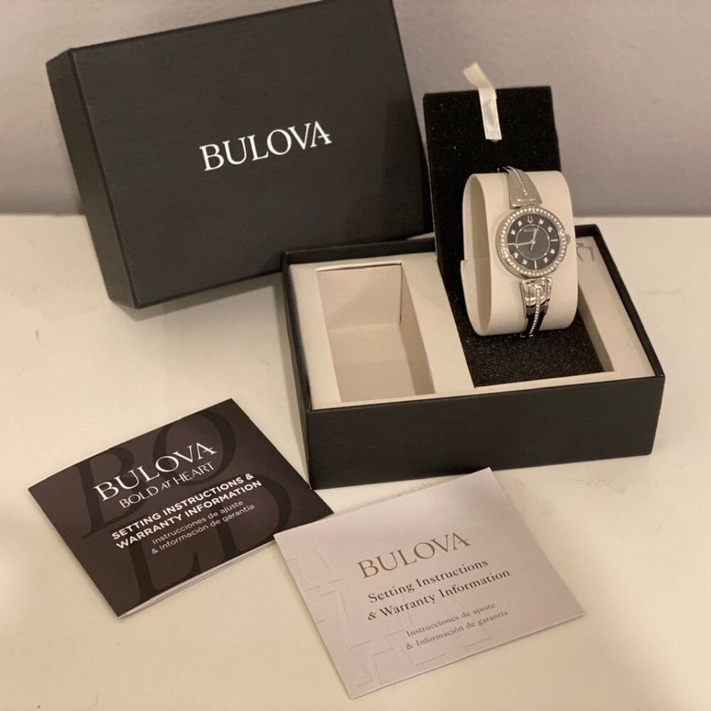 BULOVA Crystal Stainless Steel Watch from Bold at Heart Collection - New in Box!